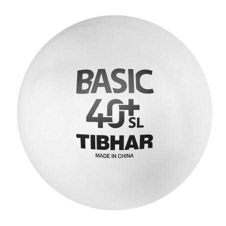 Pingpongové loptičky Tibhar Basic 40+ SL, x18, biele - TESTOVACIE BALENIE 18ks