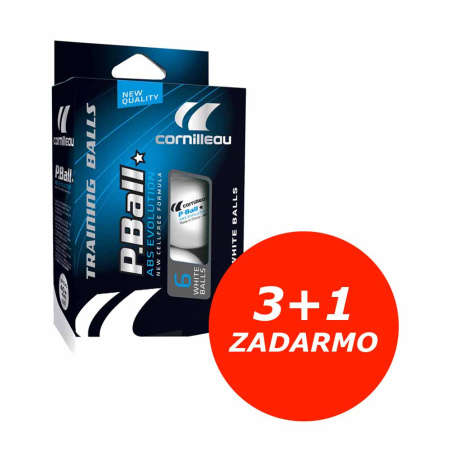 Pingpongové loptičky Cornilleau P-ball* 40+ Evo ABS, x6, biele - 3+1 ZADARMO