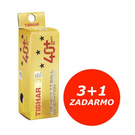 Pingpongové loptičky Tibhar*** 40+ SYNTT NG, x3, biele - 3+1 ZADARMO